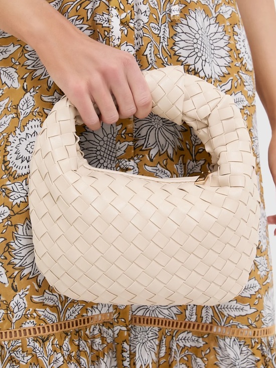 Urban Expressions Handbags - NWT Urban Expressions "Tracy" Cream Woven Faux Leather Bag